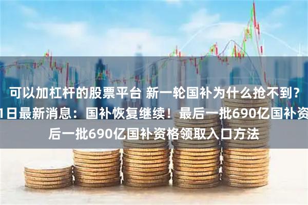 可以加杠杆的股票平台 新一轮国补为什么抢不到？国补政策10月31日最新消息：国补恢复继续！最后一批690亿国补资格领取入口方法